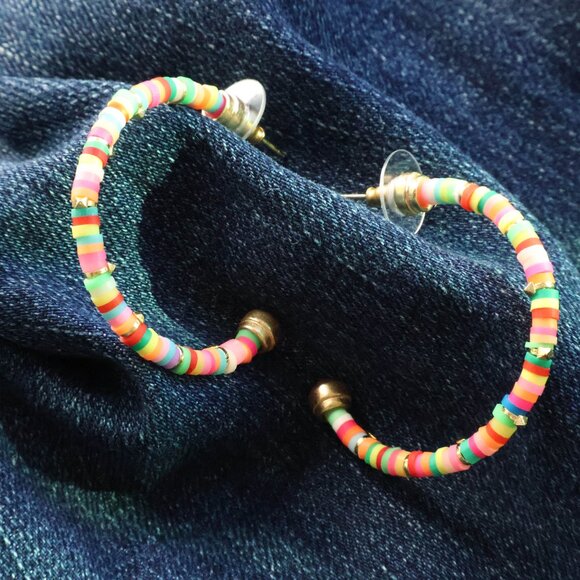 Kendra Scott Reece Neon Mix Small Hoop Earrings - Picture 2 of 2